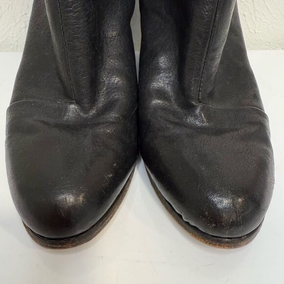 Rag & Bone Newbury Black Leather Booties Size 7.5 Block Heel - Picture 3 of 9